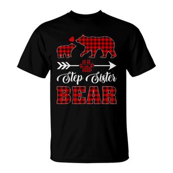 Black And White Buffalo Plaid Sister Bear Christmas Pajama T-Shirt Black And White Buffalo Plaid Sister Bear Christmas Pajama T-Shirt