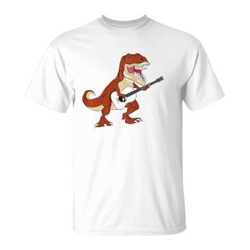 Funny Dinosaur Playing Ukulele T-Shirt Boys Girls Toddlers Funny Dinosaur Playing Ukulele T-Shirt Boys Girls Toddlers