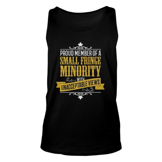 Proud Member Fringe Minority With Unacceptable Views Trucker T-Shirt - Navy - View #3