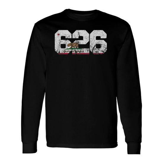 Area Code 626 Pasadena California Long Sleeve T-Shirt T-Shirt | Mazezy