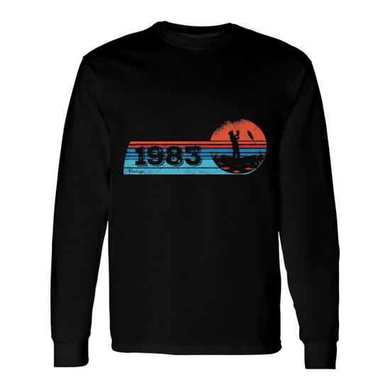 Fishermen Vintage Born 1983 Birthday Flyfishing Fishing Long Sleeve T-Shirt  T-Shirt