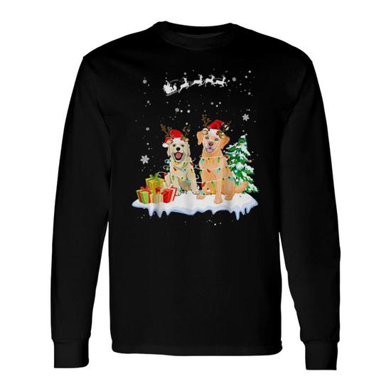 Golden Retriever Santa Christmas Tree Lights Xmas Gifts T-Shirt