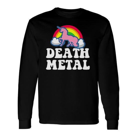 Heavy Metal Tee - Unicorn Rainbow Clouds Death Metal T-Shirt Heavy Metal Tee - Unicorn Rainbow Clouds Death Metal T-Shirt