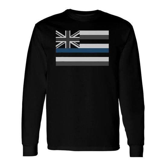 thumbnail image 2 of Sheriff Flag Thin Blue Line Patriotic T-Shirt – 100% Cotton Men's Graphic Tee 2 of 6