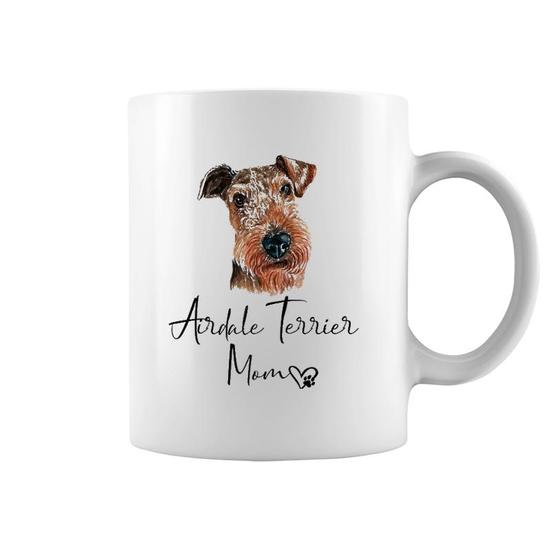 Airedale Terrier Mom Cute Puppy Dog Owner Gift Raglan Baseball Tee Coffee  Mug | Mazezy