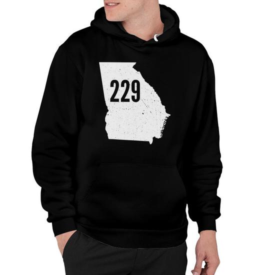 229 Georgia Area Code Outline State Southern Pride Hoodie | Mazezy UK