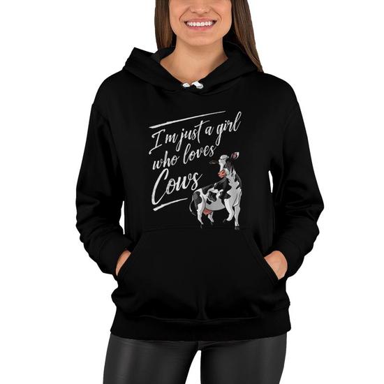 Funny I m Just A Girl Who Loves Cows Gift Farm Girl Women Raglan