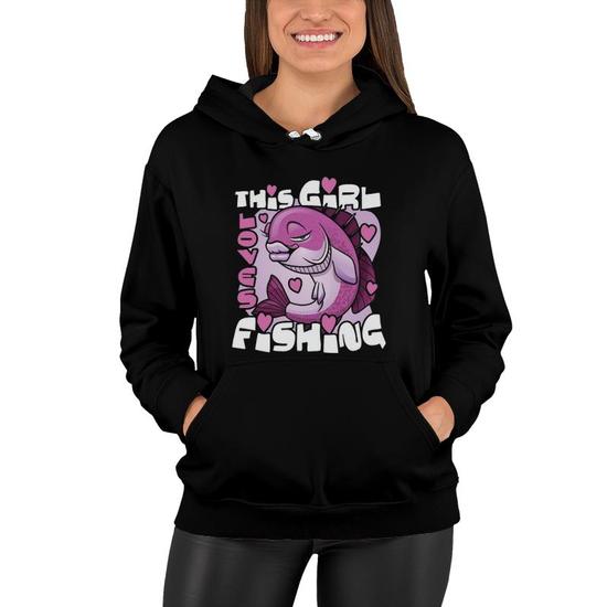 This Girl Loves Fishing Gifts For Girls Fisherwoman Bass Women Hoodie Mazezy