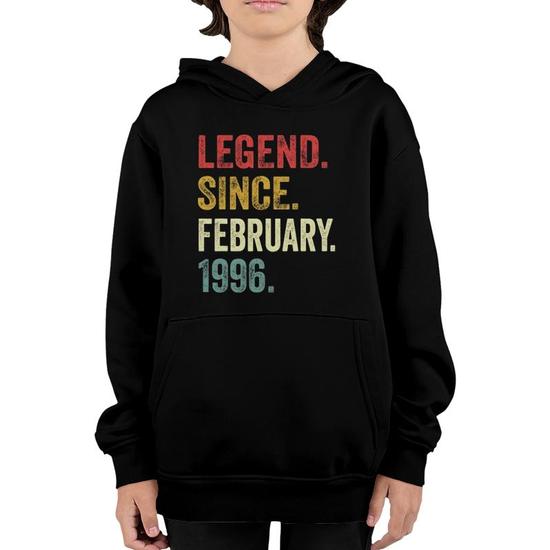 Legends Were Born In February 1996 26Th Birthday For Men Youth Hoodie Mazezy CA