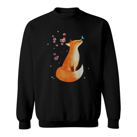 Fox Japanese Cherry Blossom Flower Vintage Gift T Shirt Fox Japanese Cherry Blossom Flower Vintage Gift T Shirt