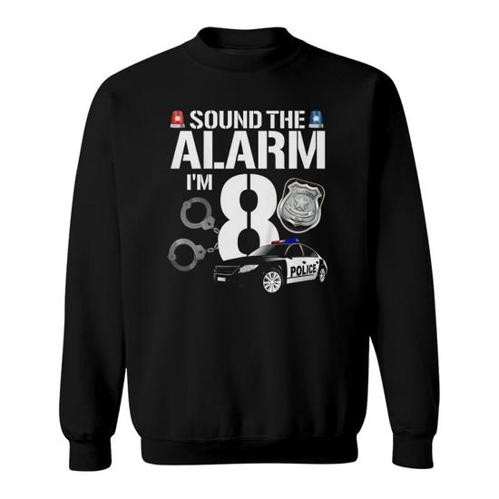 Kids 8 Years Old Police Birthday Shirt Officer Cop Car 8th