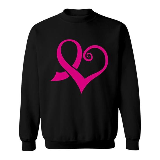 Pink Ribbon Heart Breast Canker Awareness Sweatshirt Thegiftio UK