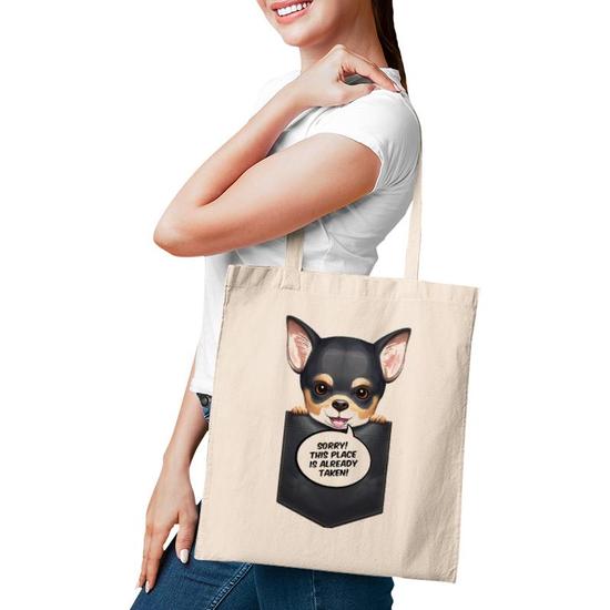 Black And Tan Short Haired Chihuahua In Chest Pocket T-Shirt Black And Tan Short Haired Chihuahua In Chest Pocket T-Shirt