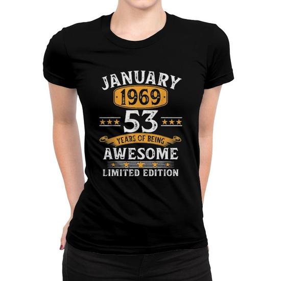 January 1969 Birthday Gift 50 Year Old 50th Birthday Shirt