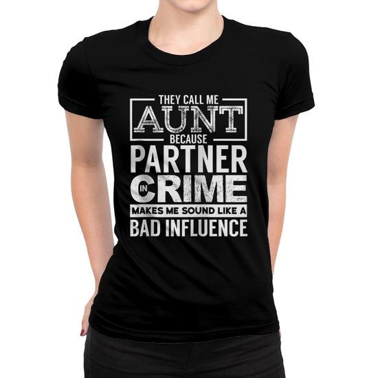 Funny Aunt Shirt, Aunt Partner In Crime T-Shirt Funny Aunt Shirt, Aunt Partner In Crime T-Shirt