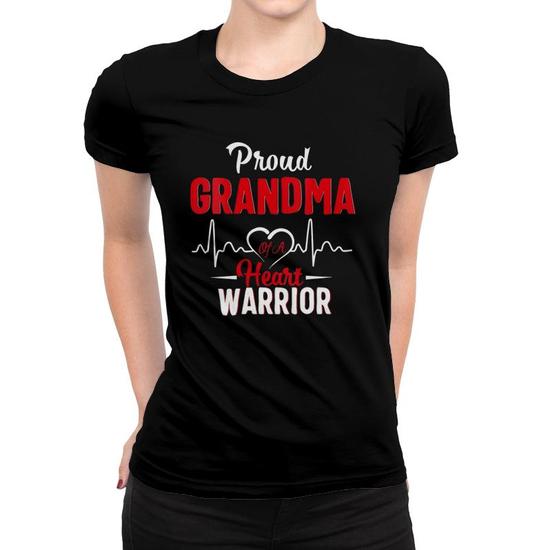 Proud Grandma Of A Heart Warrior Chd Awareness T-Shirt Proud Grandma Of A Heart Warrior Chd Awareness T-Shirt