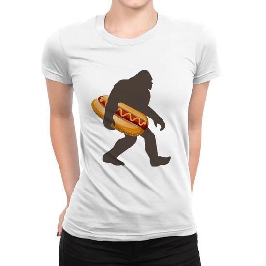 Bigfoot Carrying Hotdog T Shirt, Funny Sasquatch Gift Bigfoot Carrying Hotdog T Shirt, Funny Sasquatch Gift