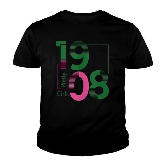 Aka Sorority 1908 Hbcu Pink And Green Pride Youth T shirt Mazezy DE