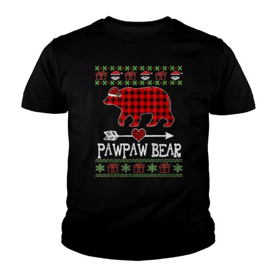 Red Plaid Papaw Bear Buffalo Matching Family Pajama T-Shirt Red Plaid Papaw Bear Buffalo Matching Family Pajama T-Shirt