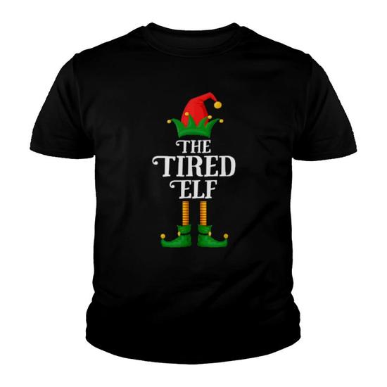 Youngest Elf Matching Family Group Christmas Party Pajama T-Shirt