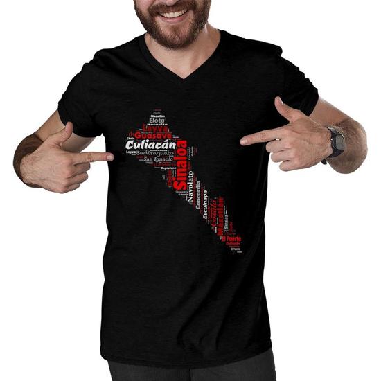 lindamodel Sinaloa Mexico Map Ciudades Y Municipios Regalo Men V-Neck Tshirt | Mazezy