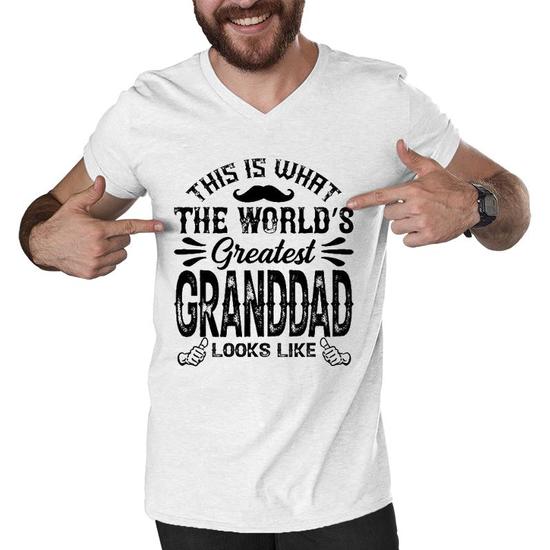 This is What the World's Greatest Granddad Looks Like Men's V-Neck T-Shirt