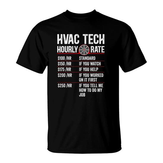 HVAC Repair Rates T-Shirt HVAC Repair Rates T-Shirt