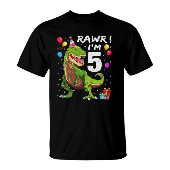 Kids Rawr I'm 5 5th Birthday Dinosaur Shirts Boys Dinosaur Gift Kids Rawr I'm 5 5th Birthday Dinosaur Shirts Boys Dinosaur Gift