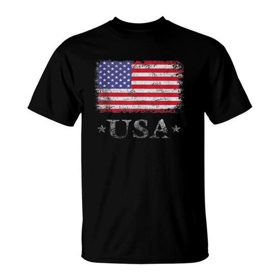 Usa Flag T-Shirt 4th July Fourth Red White Blue Star Stripes Usa Flag T-Shirt 4th July Fourth Red White Blue Star Stripes