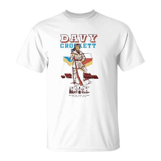 Davy Crockett Texas Alamo Cowboy Vintage Souvenir T-Shirt