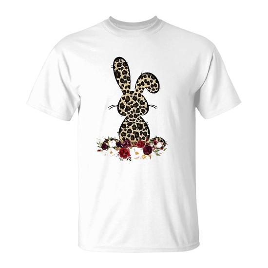 Easter Cute Gift For Her Mom Teen Girls Wife Leopard Bunny T-Shirt Easter Cute Gift For Her Mom Teen Girls Wife Leopard Bunny T-Shirt