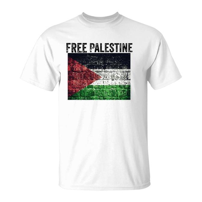 Palestinian Lion Free Palestine Free Gaza Palestine Flag T-Shirt | Mazezy