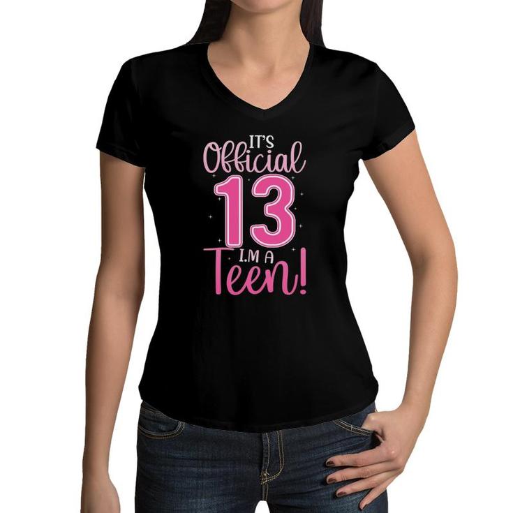 13Th Birthday Girls 13 Years Teen Teenager Birthday Women V-Neck T-Shirt