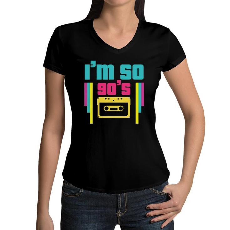 90S 90'S Nineties Party Men Women Kids Women V-Neck T-Shirt