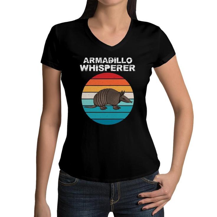 Armadillo Whisperer Funny Animal Lover Gift Kid Women Men Women V-Neck T-Shirt