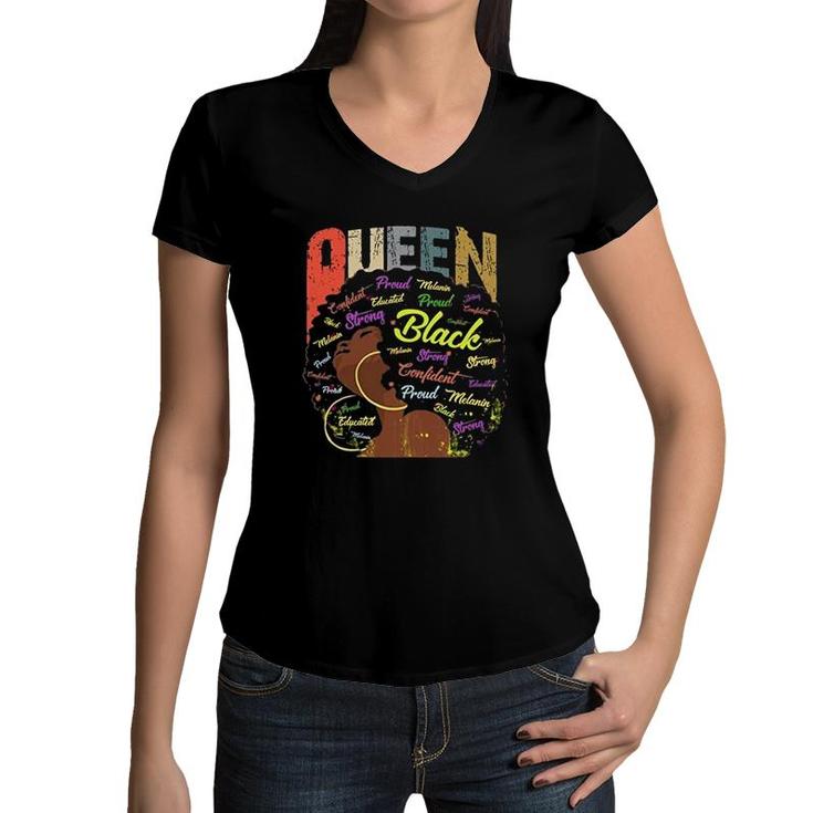 Black Girl Magic African Queen Women V-Neck T-Shirt