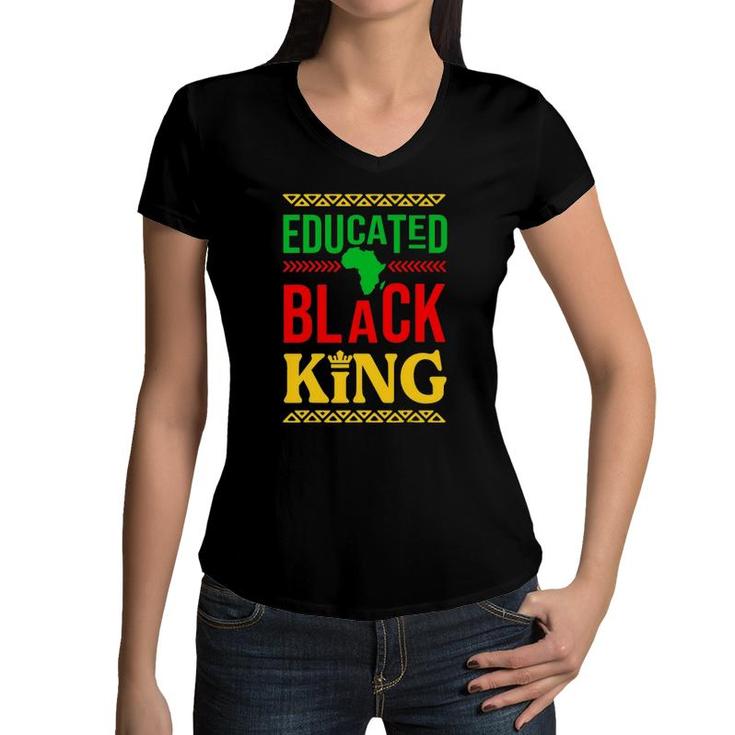 Black History Month Kids Proud African Pride Women V-Neck T-Shirt