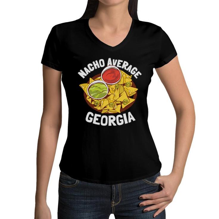 Funny Girls Nacho Average Georgia  Women V-Neck T-Shirt