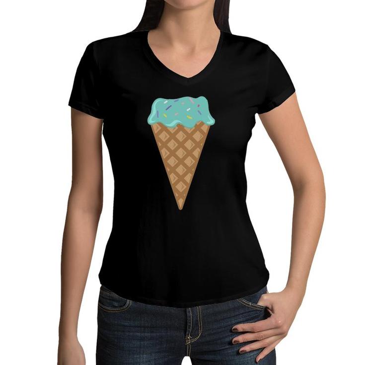 Funny Ice Cream - Gift For Cool Kids And Toddlers Women V-Neck T-Shirt
