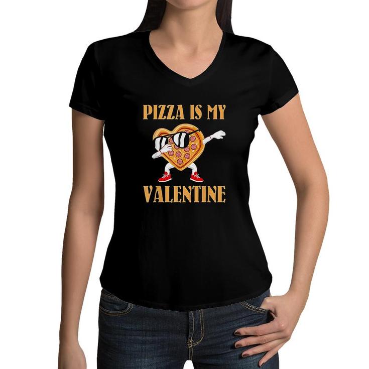 Funny Valentines Day Gifts Boys Kids Pizza Is My Valentine  Women V-Neck T-Shirt