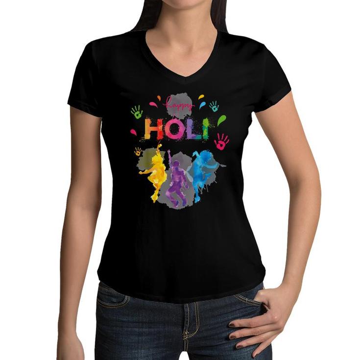 Happy HoliBura Na Mano Holi Hai For Women Men Kids Color  Women V-Neck T-Shirt