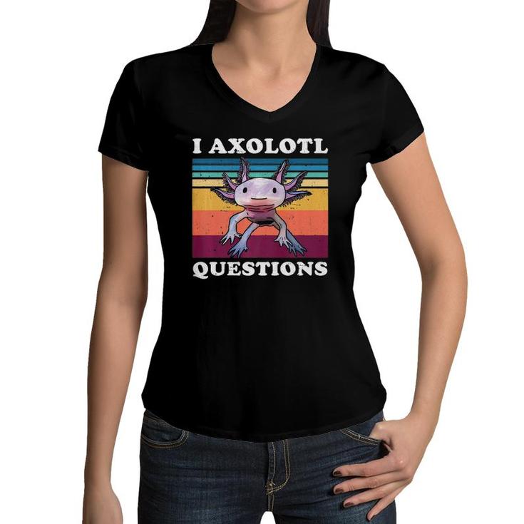 I Axolotl Questions Cute Axolotl Kids Premium Women V-Neck T-Shirt