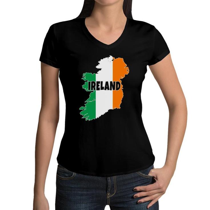 Irish Ireland Flag For Men Women Boys Girls Vacation  Women V-Neck T-Shirt