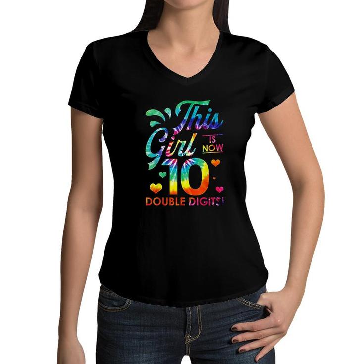 Its My 10th Birthday This Girl Is Now 10 Years Old  Women V-Neck T-Shirt