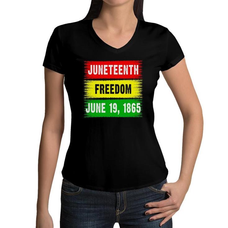 Juneteenth Freedom 1865 Black Men Women Kids Boys Girls Women V-Neck T-Shirt