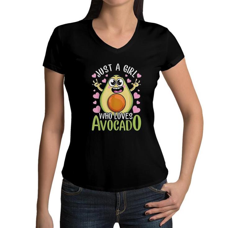 Just A Girl Who Loves Avocado Women V-Neck T-Shirt