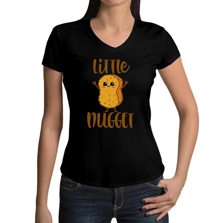 Kids Lil' Nugget Gift For Daughter Son Girl Boy Chicken Lover Women V-Neck T-Shirt