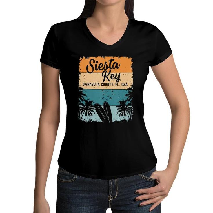 Siesta Key Fl Florida Gifts And Souvenirs Men Women Kids Tank Top Women V-Neck T-Shirt