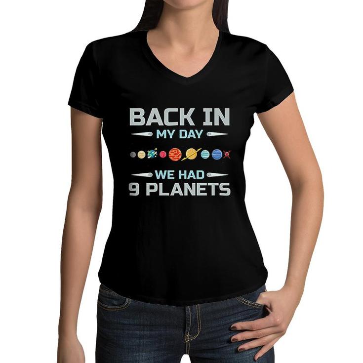 Solar System Astronaut Planets Spaceman Space Dwarf Premium  Women V-Neck T-Shirt