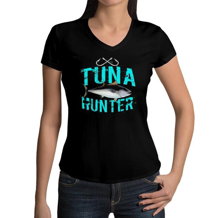 Tuna Fishing Saltwater Fish Fisherman Gift Men Women Kids Women V-Neck T-Shirt